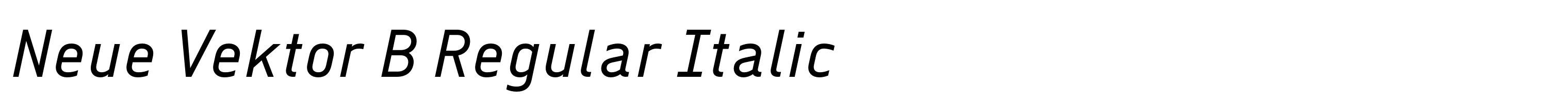 Neue Vektor B Regular Italic